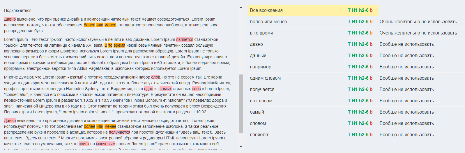 Проверка текста на стоп-слова